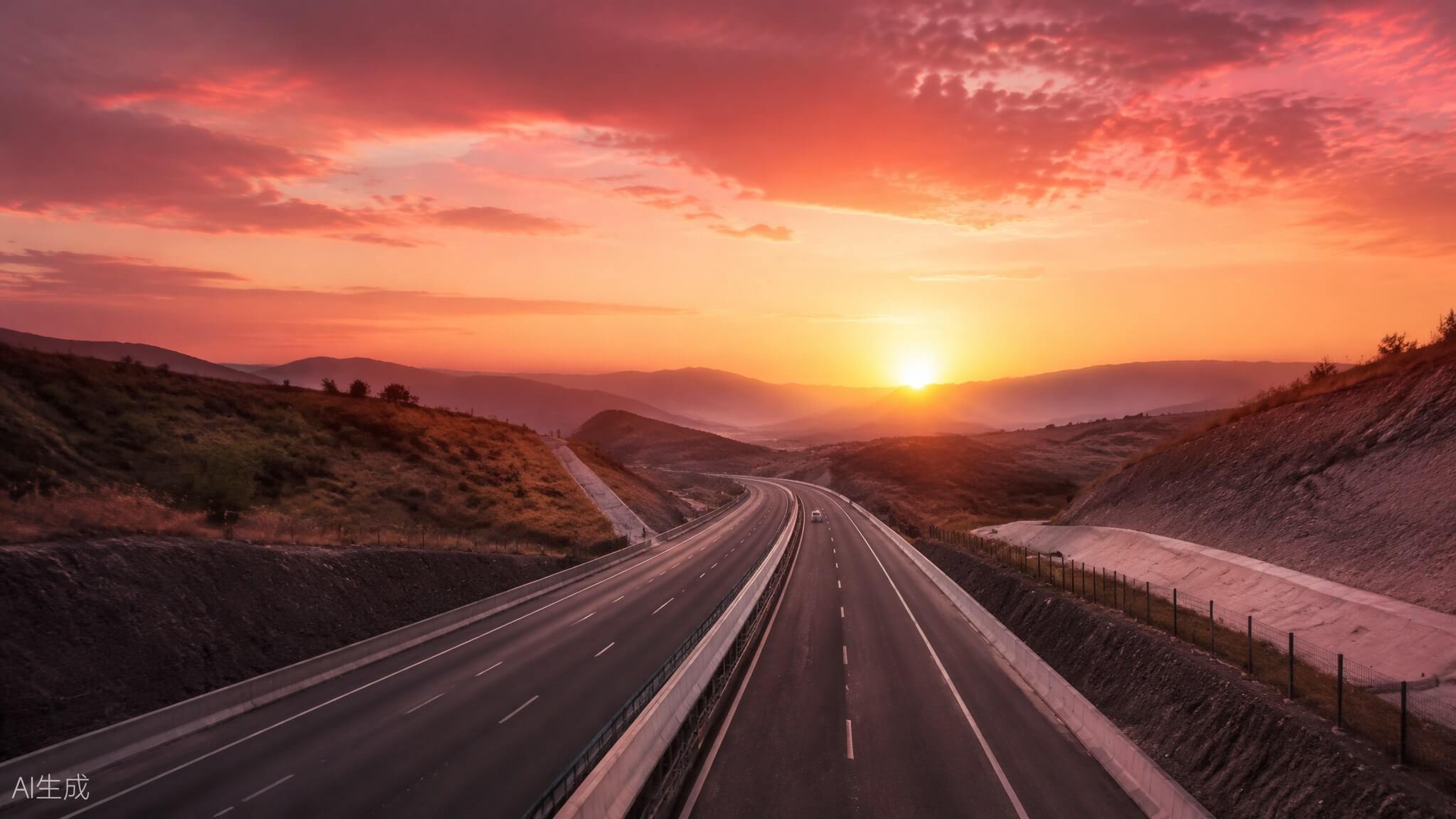 Carretera mexicana avanzando hacia el horizonte